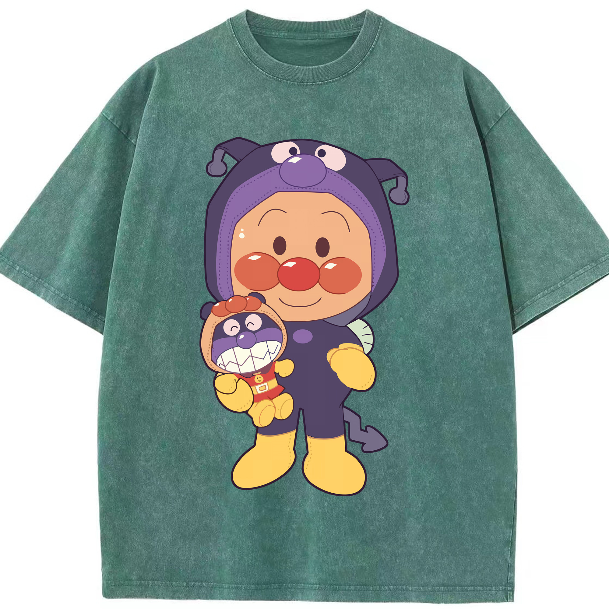 （画像用） アンパンマン Anpanman 綿100% ヴィンテージ風 半袖Tシャツ（フロントプリント）
